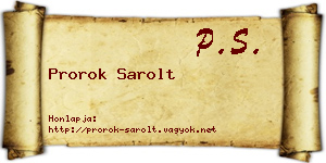 Prorok Sarolt névjegykártya